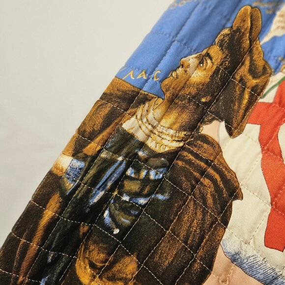 Begedor vtg quilted silk bomber jacket native meso-Americans Columbus jaguars - Picture 9 of 13